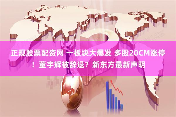 正规股票配资网 一板块大爆发 多股20CM涨停！董宇辉被辞退？新东方最新声明
